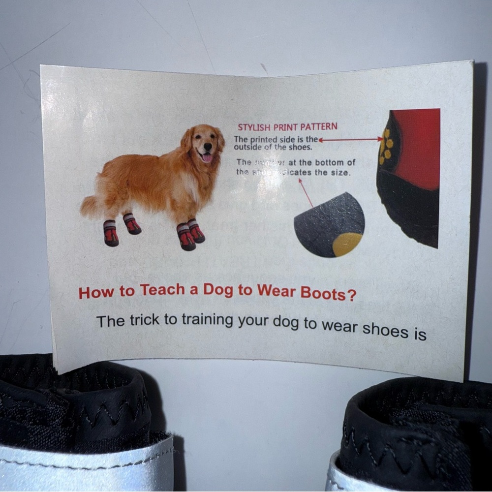 Dog Boots for Winter Snowy Day number 4 black reflective - Picture 8 of 10